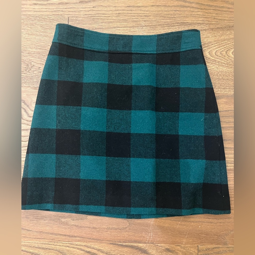 Plaid Green and Black Women's Skirt